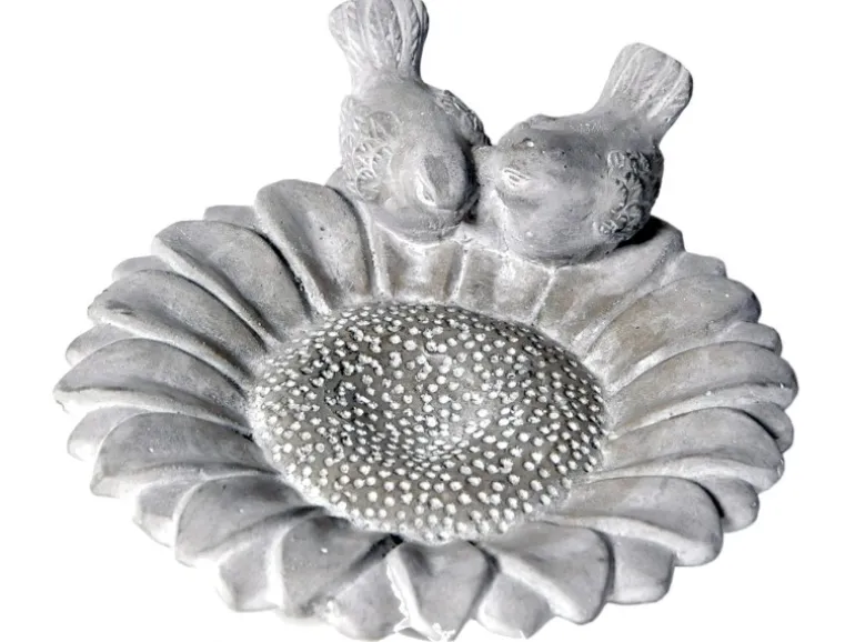 M Collections Vogelbad Sonnenblumen 7,5 cm x 27 cm x 31 cm Zement