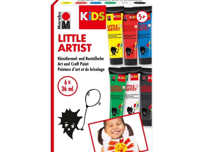 Marabu KiDS Künstlermal- und Bastelfarbe Little Artist 6-fach Sortiert 36 ml