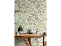 Marburg Vliestapete Blätter und Vögel Floral Modern 10,05 m x 0,53 m Weiß-Grün