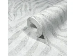 Marburg Vliestapete GZSZ Zebra-Look Streifen 10,05 m x 0,53 m Weiß FSC®