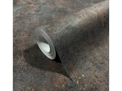 Marburg Vliestapete in Leicht Glänzender Betonoptik Uni Schwarz-Kupfer FSC®
