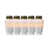 Marelida LED Grablicht Grabkerze Grableuchte Orange Flackernd Timer H 15,5cm Weiß 5Stück