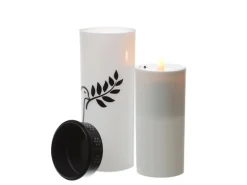 Marelida LED Grablichter Grabkerzen Taube Friedhof Trauerlicht Gedenklicht 21cm 2er Set