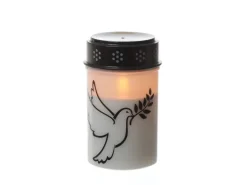 Marelida LED Grablichter Grabkerzen Taube Friedhof Trauerlicht Gedenklicht 12cm 2er Set