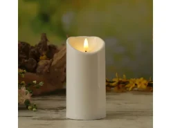Marelida LED Kerze Für Außen Terrasse Balkon Garten 3D Flamme Flackernd Timer H 15cm