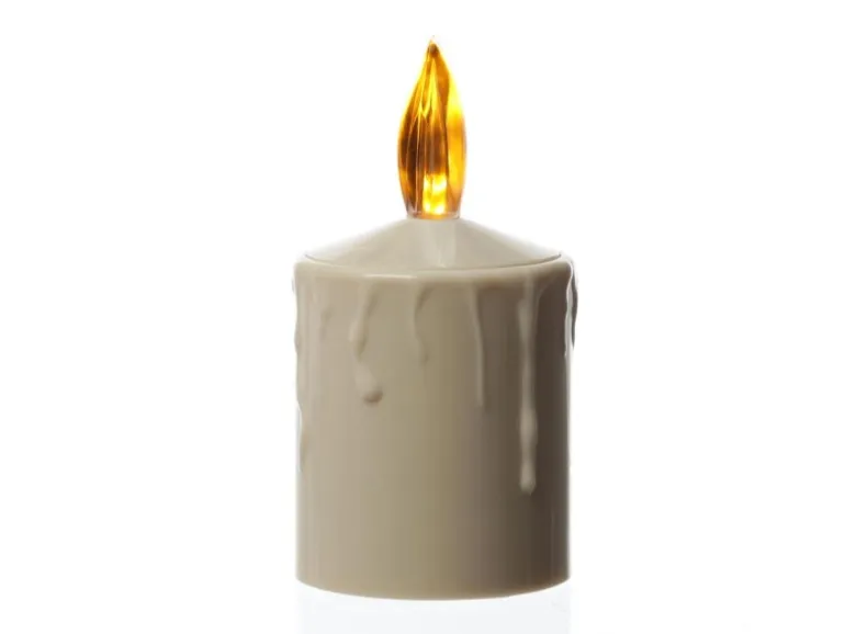 Marelida LED Kerze Grabkerze Grablicht Für Laternen H 11,5cm Lichtsensor Bis 500h Beige