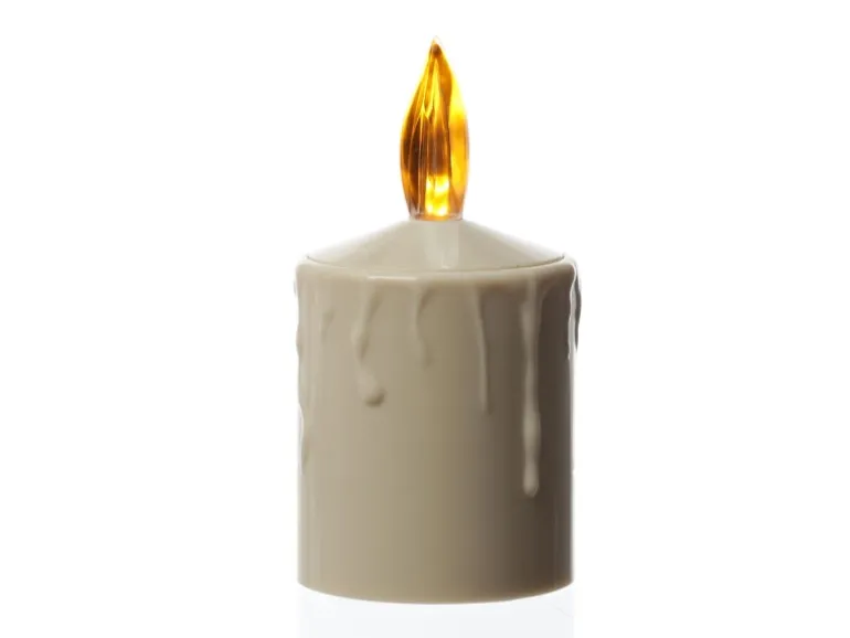 Marelida LED Kerze Grabkerze Grablicht Für Laternen H 11,5cm Lichtsensor Bis 500h Beige