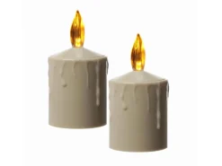 Marelida LED Kerzen Grabkerze Grablicht Für Laternen H 11,5cm Sensor Bis 500h Beige 2St