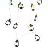 Marelida LED Lichterkette Mini Laternen Dekogirlande 10 Schwarze Sturmlaternen L 1,8m