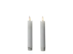 Marelida LED Stabkerzen Tafelkerzen Spitzkerzen Echtwachs Rustik Optik H 15cm Weiß 2St