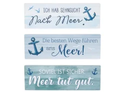 Maritimer Deko Aufsteller 3-fach mit Spruch