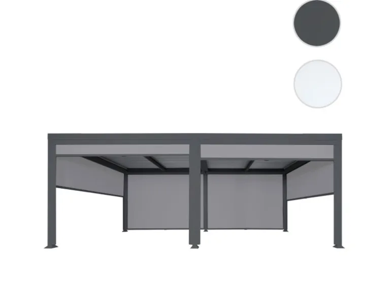 MCW Alu Pergola L41 mit 6x Seitenwand Anthrazit 3x6m