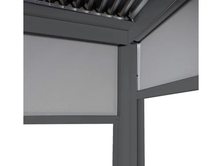MCW Alu Pergola L41 mit 6x Seitenwand Anthrazit 3x6m