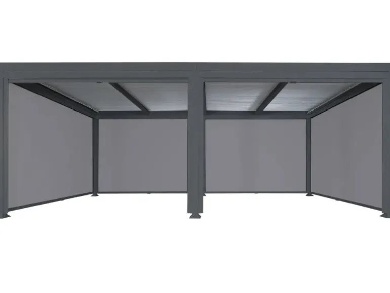 MCW Alu Pergola L41 mit 6x Seitenwand Anthrazit 3x6m