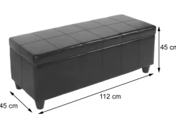 MCW Aufbewahrungs-Truhe Kriens Leder/Kunstleder 112x45x45cm Rot