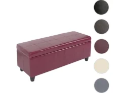 MCW Aufbewahrungs-Truhe Kriens Leder/Kunstleder 112x45x45cm Rot