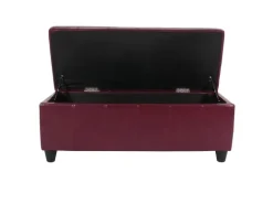 MCW Aufbewahrungs-Truhe Kriens Leder/Kunstleder 112x45x45cm Rot