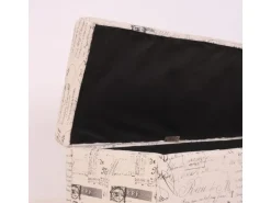 MCW Aufbewahrungs-Truhe Kriens XXL Schriftzug Creme