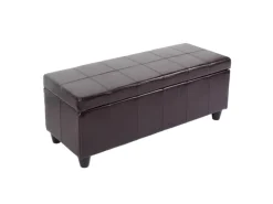 MCW Aufbewahrungs-Truhe Kriens Leder/Kunstleder 112x45x45cm Braun