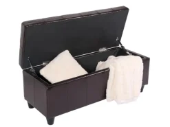 MCW Aufbewahrungs-Truhe Kriens Leder/Kunstleder 112x45x45cm Braun