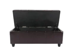 MCW Aufbewahrungs-Truhe Kriens Leder/Kunstleder 112x45x45cm Braun