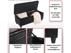 MCW Aufbewahrungs-Truhe Kriens Leder/Kunstleder 112x45x45cm Braun