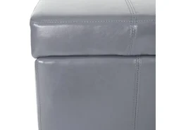 MCW Aufbewahrungs-Truhe Kriens Leder Und Kunstleder 112x45x45cm Grau
