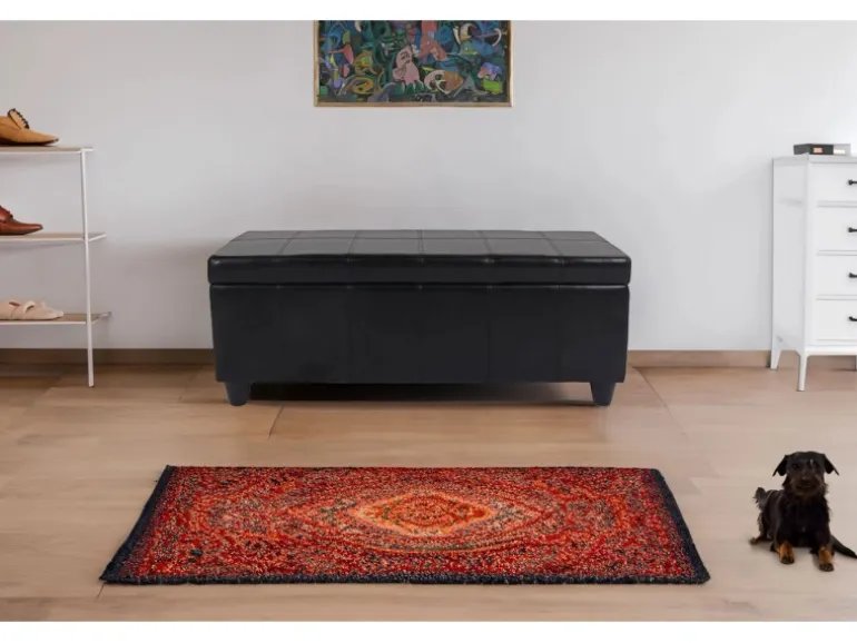 MCW Aufbewahrungs-Truhe Kriens Leder Und Kunstleder 112x45x45cm Grau