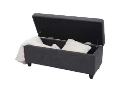 MCW Aufbewahrungs-Truhe Kriens Stoff/Textil 45x114x45cm Dunkelgrau