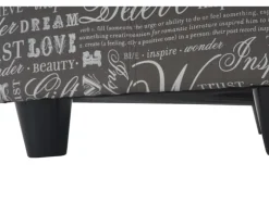 MCW Aufbewahrungs-Truhe Kriens Stoff/Textil 45x114x45cm Schriftzug Grau