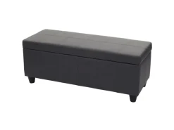 MCW Aufbewahrungs-Truhe Kriens Kunstleder 45x114x45cm Grau Matt
