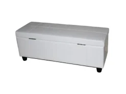MCW Aufbewahrungs-Truhe Kriens Leder/Kunstleder 112x45x45cm Weiß