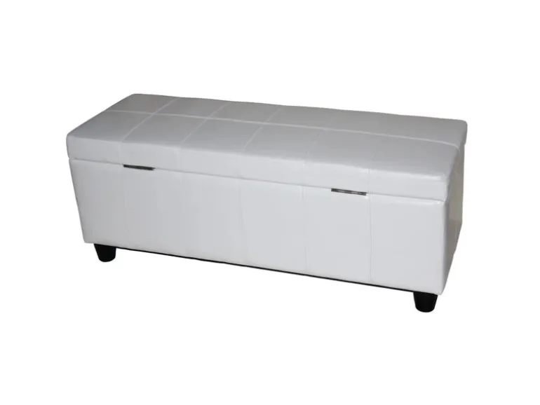 MCW Aufbewahrungs-Truhe Kriens Leder/Kunstleder 112x45x45cm Weiß