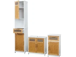 MCW Badset A85 Hochschrank Waschbeckenunterschank Kommode