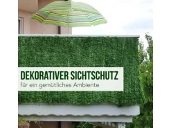 MCW Balkonsichtschutz N77 500x100cm Blatt - 500x100cm Blatt Dunkel