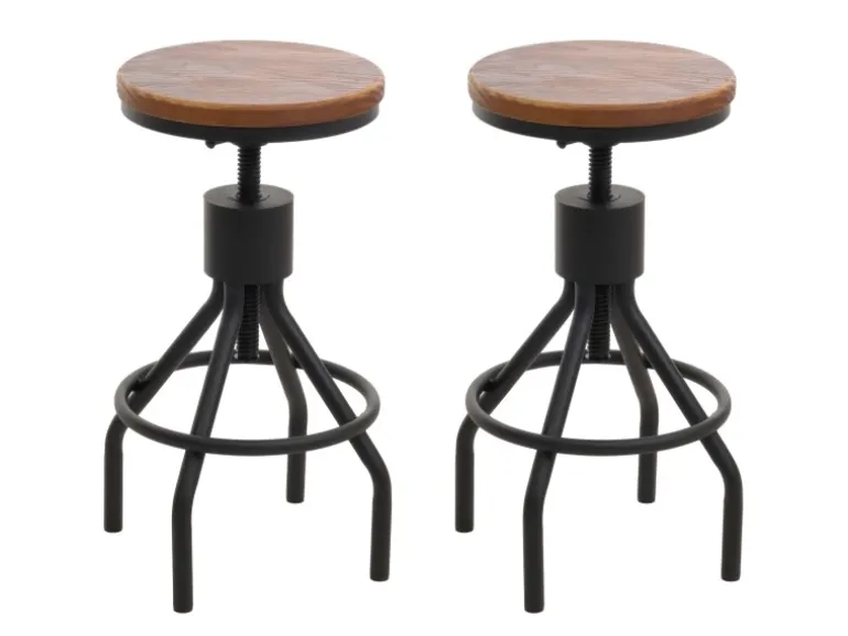 MCW Barhocker N17 2er-Set Braun