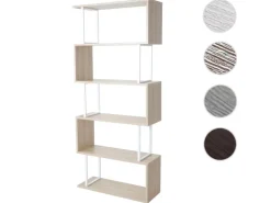 MCW Bücherregal A27 5 Ebenen Eiche-Optik Metall Weiß