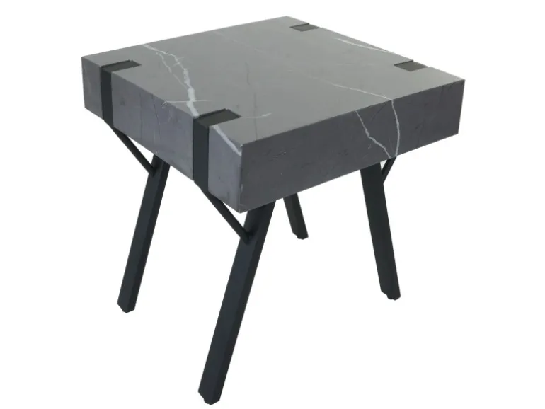 MCW Beistelltisch L54 Marmor-Optik Grau