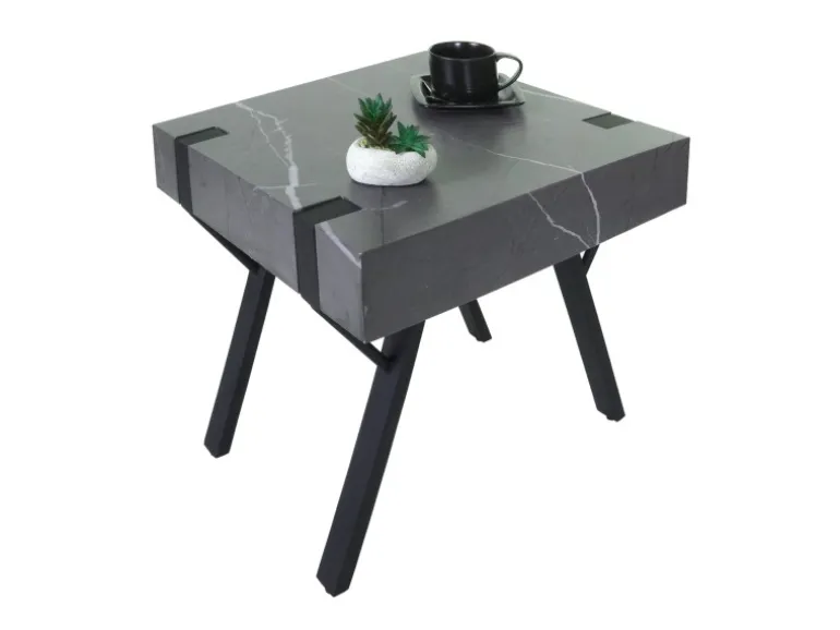 MCW Beistelltisch L54 Marmor-Optik Grau