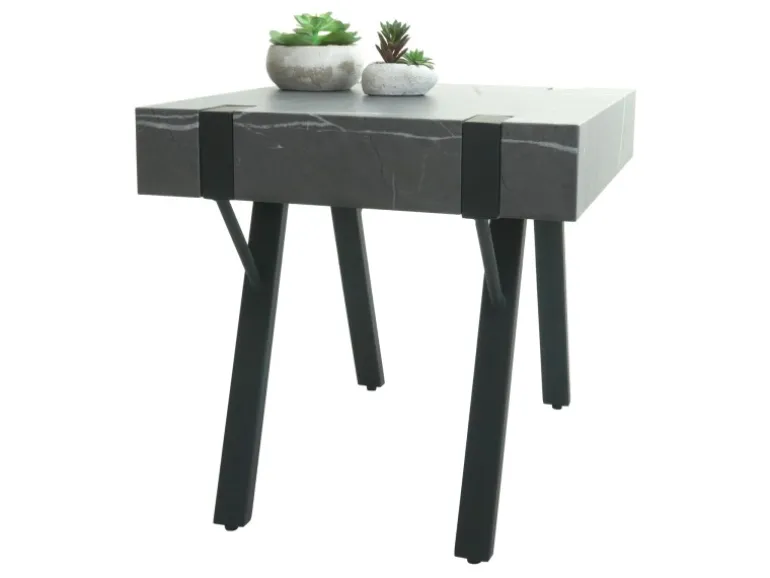 MCW Beistelltisch L54 Marmor-Optik Grau