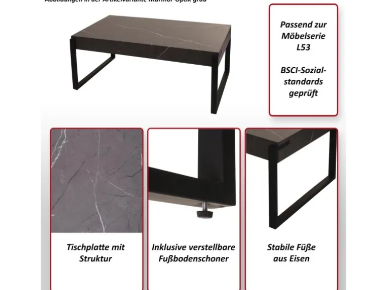 MCW Couchtisch L53 Dunkle Wildeiche