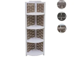 MCW Eckregal K85 Weiß Geflecht Braun