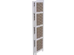MCW Eckregal K85 Weiß Geflecht Braun