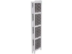 MCW Eckregal K85 Weiß Geflecht Anthrazit