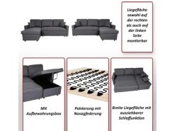 MCW Ecksofa mit Bettkasten L17 Beige
