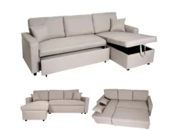 MCW Ecksofa mit Bettkasten L17 Beige