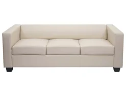 MCW 3er Sofa Lille Kunstleder Creme