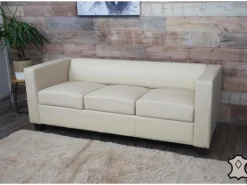 MCW 3er Sofa Lille Leder Creme