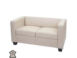 MCW 2er Sofa Lille Leder Creme