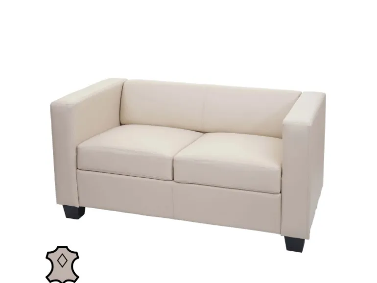 MCW 2er Sofa Lille Leder Creme